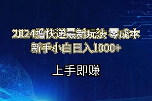 2024撸快递最新玩法零成本新手小白日入1000+