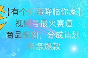有个好事 降临你家:视频号最火赛道,商品橱窗,分成计划 条条爆款,每…
