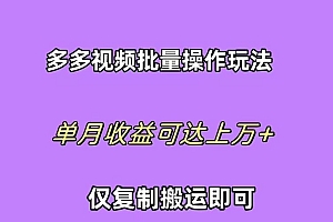拼多多视频带货快速过爆款选品教程 每天轻轻松松赚取三位数佣金 小白必…