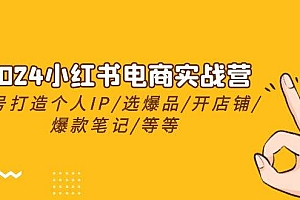 2024小红书电商实战营,养号打造IP/选爆品/开店铺/爆款笔记/等等(24节)