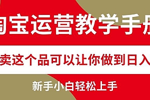 淘宝运营教学手册,在淘宝卖这个品可以让你做到日入2000+,新手小白轻…