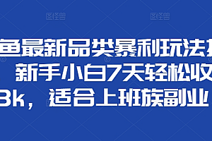 闲鱼最新品类暴利玩法揭秘,新手小白7天轻松赚3000+,适合上班族副业