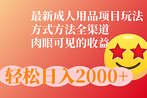 成人用品项目最新玩法,方式方法全渠道
