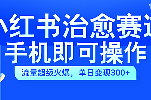小红书治愈视频赛道,手机即可操作,蓝海项目简单无脑,单日可赚300+