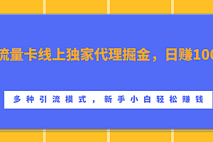 流量卡线上独家代理掘金,日赚1000+ ,多种引流模式,新手小白轻松赚钱