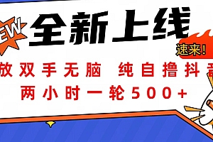 解放双手无脑 纯自撸抖音 两小时一轮500+