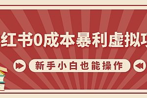 小红书0成本暴利虚拟项目,新手小白也能操作,轻松实现月入过万