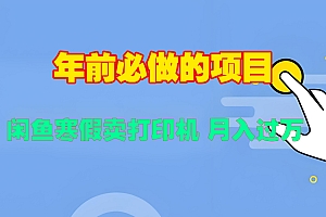寒假闲鱼卖打印机、投影仪,一个产品产品实现月入过万