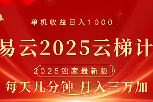 网易云最新2025挂机项目 躺赚收益 纯挂机 日入1000