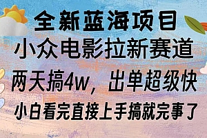 全新蓝海项目 小众电影拉新赛道 小白看完直接上手搞就完事了