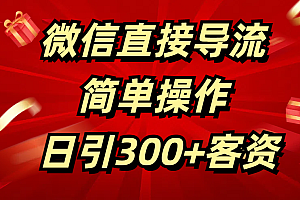 微信直接导流 简单操作 日引300+客资