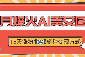 一月爆火ai美女图片,短视频热门玩法,15天涨粉1W多变现方式,深度解析!