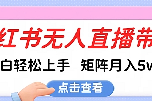 小红书无人直播带货,小白轻松上手,可矩阵月入5w+