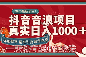 每天稳定1000+抖音音浪项目稳定收益可当主业和副业