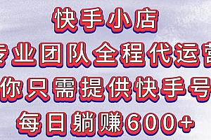 快手小店,专业团队全程代运营,你只需提供快手号,每日躺赚600+