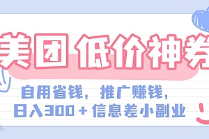 美团神会员外卖券膨胀推广项目,简单操作,日入300+(信息差玩法附渠道)