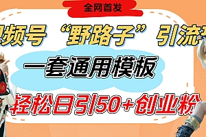 视频号“野路子”玩法,评论区疯狂截流,一套模板单日单号引流50+创业粉