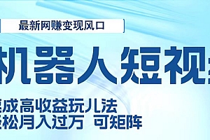 二零二五最新网赚变现风口,Ai 机器人短视频,五天速成高收益玩儿法,小白轻松月入过万,可矩阵