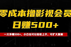 0成本撸影视会员,一天净赚500+,小白也可以轻松上手,可扩大复制