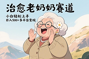 视频号治愈老奶奶赛道,小白轻松上手,日入500+多平台变现