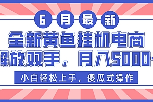 全新黄鱼挂机电商,解放双手,月入5000+