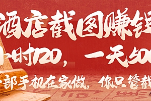 美团酒店截图,你只管截图,一小时 120,一天 500,一部手机在家做