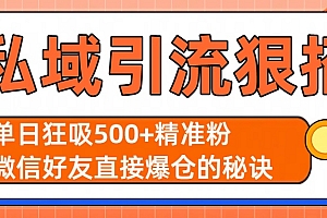 私域引流狠招:单日狂吸500+精准粉,微信好友直接爆仓的秘诀